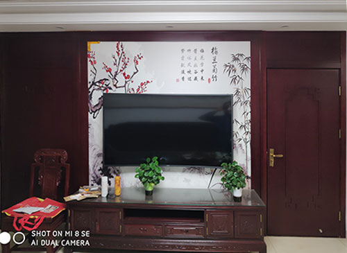 翠屏中式家庭装修电视柜效果展示