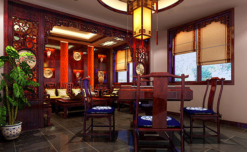翠屏古典中式风格茶楼包间设计装修效果图