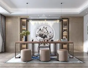 翠屏新中式风格茶室如何规划设计